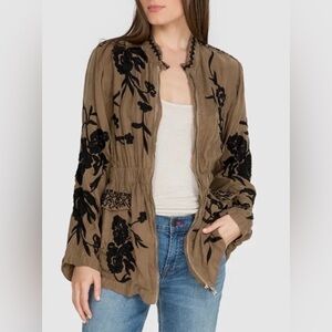Johnny Was Crawford Cupra Floral Embroidered Utility Jacket Sz Small - NWOT